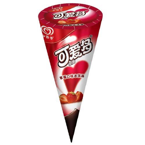 可爱多甜筒-非常草莓口味冰淇淋0158  来源好看视频-简单好学的简笔画